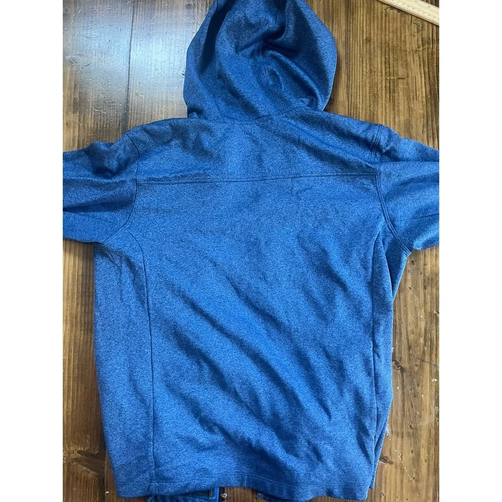 The North Face Mens Blue Heathered Full Zip Fleece Hoodie Jacket Large‎ L